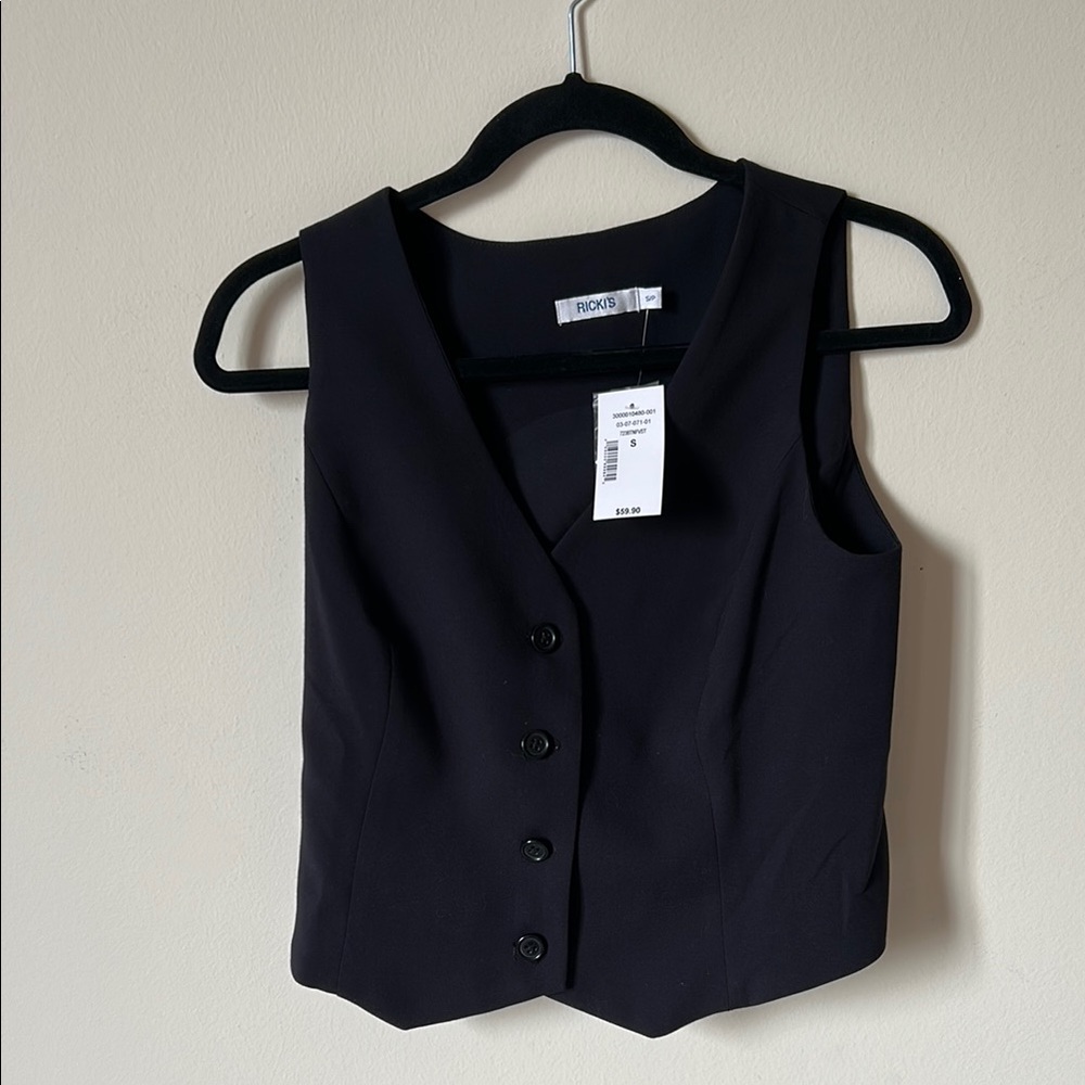 Black Button-Up Vest